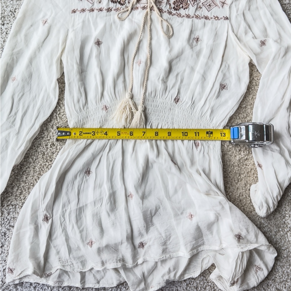 Fate Embroidered White Boho Blouse Size Small - Picture 10 of 14
